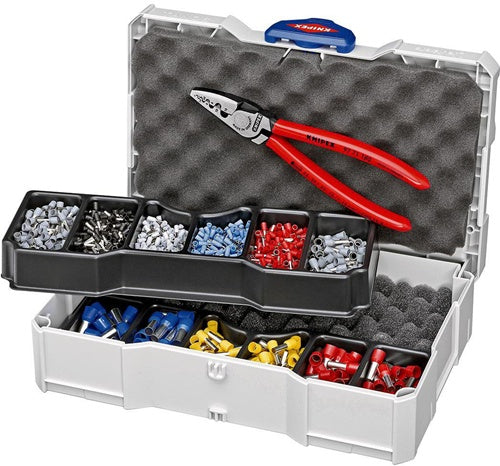 Aderendhülsensortiment 1191 teilig 050 - 1600 mm² Aderendhülsenzange im Systainer KNIPEX