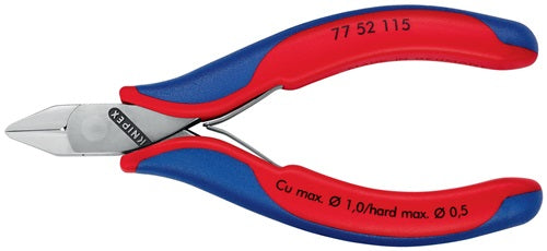 Elektronik-Seitenschneider Länge 115 mm Form 5 Facette ja klein Mehrkomponenten-Hüllen spiegelpoliert KNIPEX – Ansicht 6