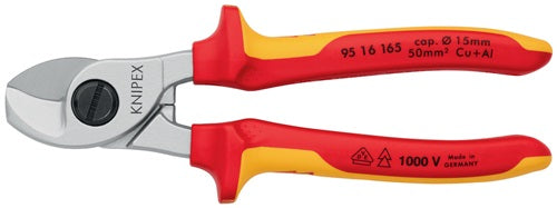 Kabelschere Länge 165 mm Kopf verchromt VDE Mehrkomponenten-Hüllen Form 1 KNIPEX – Ansicht 5