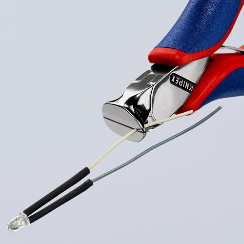 Elektronik-Vornschneider Länge 120 mm Form 3 Facette ja kleine spiegelpoliert Mehrkomponenten-Hüllen KNIPEX – Ansicht 5