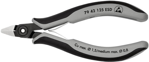 Präzisions-Elektronik-Seitenschneider Länge 125 mm Form 4 Facette nein poliert KNIPEX