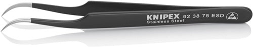 Präzisionspinzette Länge 120 mm 45° gewinkelt sichelform rostfrei antimagn elektr ableitend KNIPEX