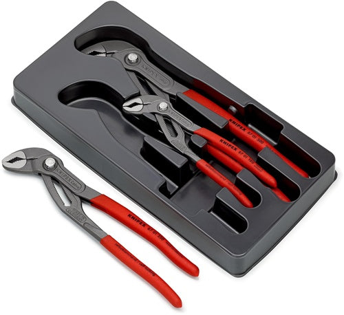 Zangensatz Cobra®-Paket Inhalt 3-teilig grau atramentiert Kunststofftiefziehteil KNIPEX – Ansicht 3