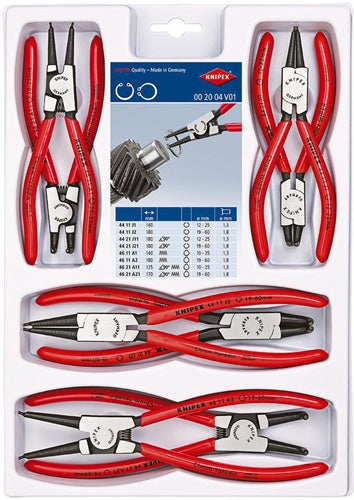 Sicherungsringzangensatz 8-teilig SB-Lochung 10 - 60 mm KNIPEX