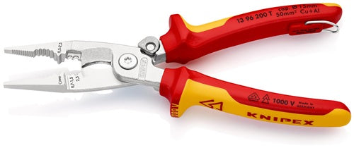 Elektroinstallationszange Länge 200 mm VDE verchromt Mehrkomponenten-Hüllen mit Öffnungsfeder mit – Ansicht 4