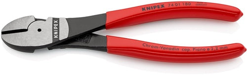 Kraftseitenschneider Länge 180 mm poliert Form 0 Kunststoffüberzug KNIPEX