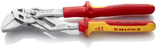Zangenschlüssel Länge 250 mm Spannweiße 46 mm verchromt Mehrkomponenten-Hüllen VDE KNIPEX
