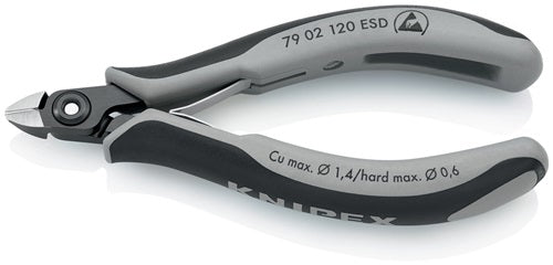 Präzisions-Elektronik-Seitenschneider Länge 120 mm Form 0 Facette ja sehr klein poliert KNIPEX – Ansicht 6