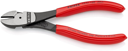 Kraftseitenschneider Länge 160 mm poliert Form 0 Kunststoffüberzug KNIPEX – Ansicht 5