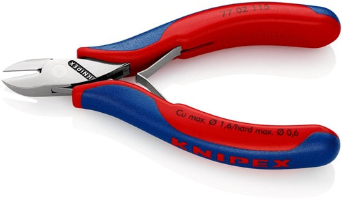 Elektronik-Seitenschneider Länge 115 mm Form 0 Facette ja klein Mehrkomponenten-Hüllen spiegelpoliert KNIPEX – Ansicht 5