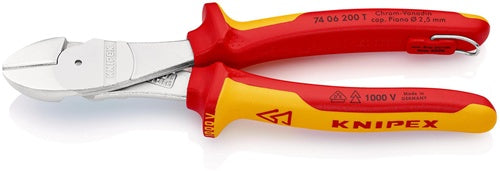 Kraftseitenschneider Länge 200 mm VDE Form 0 mit Befestigungsöse Mehrkomponenten-Hüllen KNIPEX