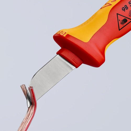 Kabelmesser Länge 190 mm Klingenlänge 50 mm VDE67 g Mehrkomponentengriff KNIPEX – Ansicht 4