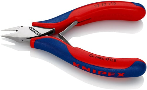 Elektronik-Seitenschneider Länge 115 mm Form 4 Facette ja klein Mehrkomponenten-Hüllen spiegelpoliert KNIPEX – Ansicht 5