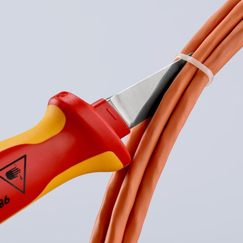 Kabelmesser Länge 190 mm Klingenlänge 50 mm VDE67 g Mehrkomponentengriff KNIPEX – Ansicht 5