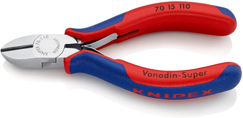 Seitenschneider Länge 110 mm Kopf verchromt Mehrkomponenten-Hüllen max 12 mm KNIPEX