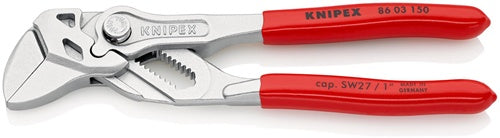 Zangenschlüssel Länge 150 mm Spannweiße 27 mm verchromt Kunststoffüberzug KNIPEX