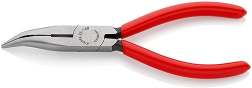 Flachrundzange Länge 160 mm flach/rund 40° gewinkelt poliert Kunststoffüberzug KNIPEX