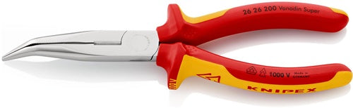 Flachrundzange Länge 200 mm 40° gewinkelt VDE Mehrkomponenten-Hüllen KNIPEX