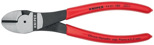 Kraftseitenschneider Länge 180 mm poliert Form 0 Kunststoffüberzug KNIPEX – Ansicht 4
