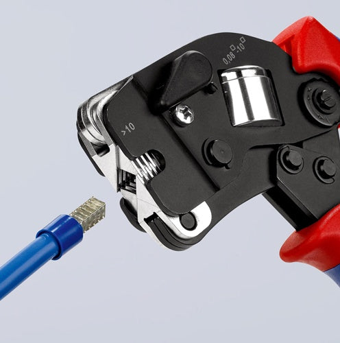 Crimpzange Gesamtlänge 190 mm 008 - 100 + 16 (AWG 28-5 ) mm² brüniert 2-Komponenten-Hüllen KNIPEX – Ansicht 4