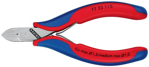 Elektronik-Seitenschneider Länge 115 mm Form 2 Facette nein Mehrkomponenten-Hüllen spiegelpoliert KNIPEX – Ansicht 6