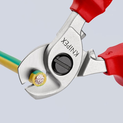Kabelschere Länge 165 mm Kopf verchromt VDE Mehrkomponenten-Hüllen Form 2 KNIPEX – Ansicht 6