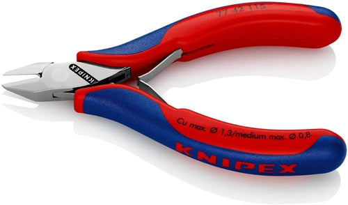 Elektronik-Seitenschneider Länge 115 mm Form 4 Facette nein Mehrkomponenten-Hüllen spiegelpoliert KNIPEX – Ansicht 4