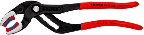 Syphon-/Connectorenzange Länge 250 mm Spannweiße 10 - 75 mm schwarz atramentiert mit Kunststoffbacken KNIPEX