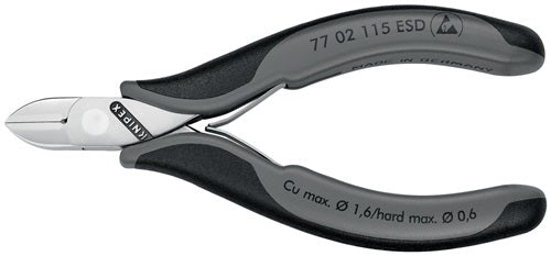 Elektronik-Seitenschneider Länge 115 mm Form 0 Facette ja klein spiegelpoliert KNIPEX – Ansicht 6