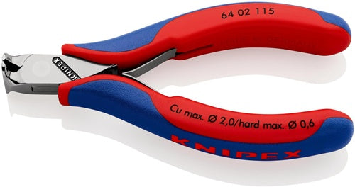 Elektronik-Vornschneider Länge 115 mm Form 0 Facette ja spiegelpoliert Mehrkomponenten-Hüllen KNIPEX