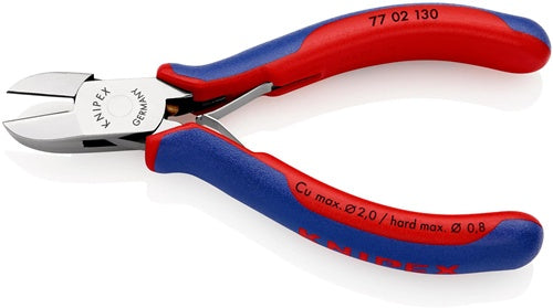 Elektronik-Seitenschneider Länge 130 mm Form 0 Facette ja Mehrkomponenten-Hüllen spiegelpoliert KNIPEX – Ansicht 4