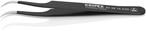 Präzisionspinzette Länge 120 mm 45° gewinkelt sichelform rostfrei antimagn elektr ableitend KNIPEX – Ansicht 3