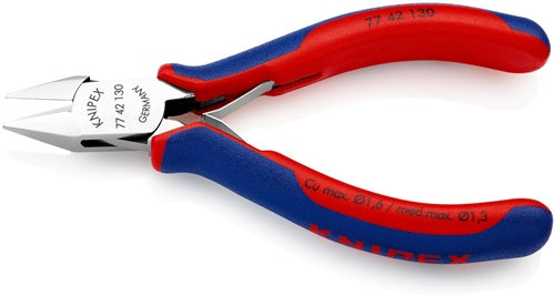 Elektronik-Seitenschneider Länge 130 mm Form 4 Facette nein Mehrkomponenten-Hüllen spiegelpoliert KNIPEX – Ansicht 3