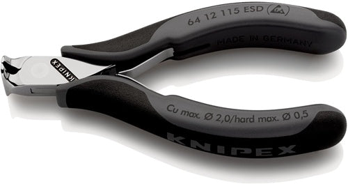 Elektronik-Vornschneider Länge 115 mm Form 1 Facette ja kleine spiegelpoliert Mehrkomponenten-Hüllen KNIPEX