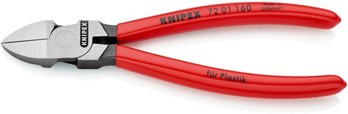 Seitenschneider für Kunststoffe Länge 160 mm Kopf poliert gerade Kunststoffüberzug KNIPEX
