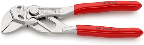 Zangenschlüssel Länge 125 mm Spannweiße 23 mm verchromt Kunststoffüberzug KNIPEX