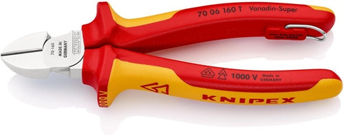 Seitenschneider Länge 160 mm mit Befestigungsöse VDE Mehrkomponenten-Hüllen KNIPEX