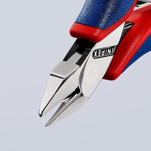 Elektronik-Seitenschneider Länge 115 mm Form 3 Facette ja klein Mehrkomponenten-Hüllen spiegelpoliert KNIPEX – Ansicht 5