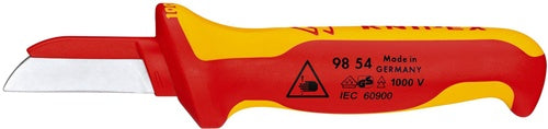 Kabelmesser Länge 190 mm Klingenlänge 50 mm Klingenrücken mit Kunststoffüberzug VDE 68 g Mehrkomponentengriff KNIPEX