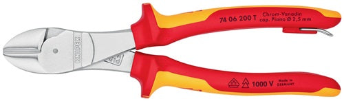 Kraftseitenschneider Länge 200 mm VDE Form 0 mit Befestigungsöse Mehrkomponenten-Hüllen KNIPEX – Ansicht 3