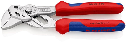 Zangenschlüssel Länge 150 mm Spannweiße 27 mm verchromt Mehrkomponenten-Hüllen KNIPEX