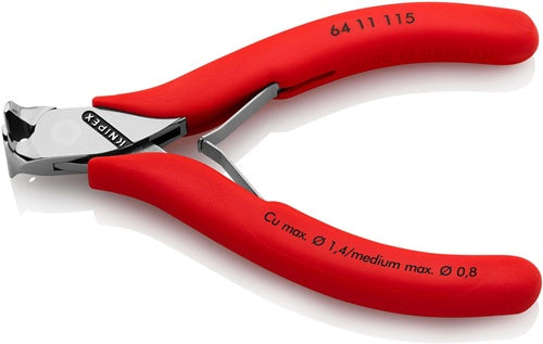Elektronik-Vornschneider Länge 115 mm Form 1 Facette nein spiegelpoliert Kunststoffüberzug KNIPEX – Ansicht 4