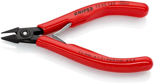 Elektronik-Seitenschneider Länge 125 mm Form 2 Facette ja klein KNIPEX – Ansicht 3