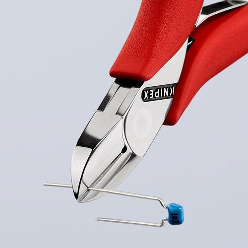Elektronik-Seitenschneider Länge 115 mm Form 0 Facette ja Kunststoffüberzug spiegelpoliert KNIPEX – Ansicht 6