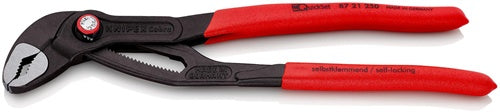 Wasserpumpenzange Cobra® Länge 250 mm Spannweiße 46 mm poliert Kunststoffüberzug Quick Set KNIPEX