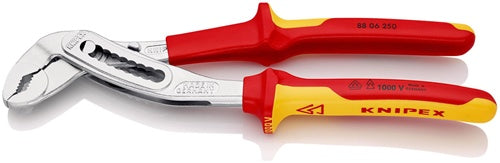 Wasserpumpenzange Alligator® Länge 250 mm Spannweiße 46 mm verchromt VDE Mehrkomponenten-Hüllen KNIPEX