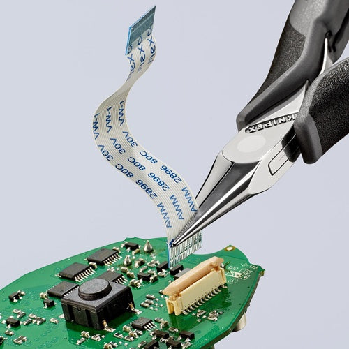 Elektronik-Greifzange Gesamtlänge 115 mm ESD flachrunde Backen spiegelpoliert Form 2 Mehrkomponenten-Hüllen – Ansicht 6