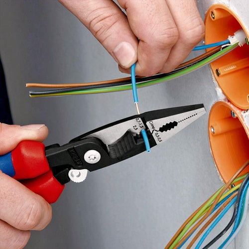 Elektroinstallationszange Länge 200 mm poliert Mehrkomponentenhüllen mit Öffnungsfeder KNIPEX – Ansicht 3
