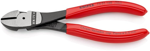 Kraftseitenschneider Länge 160 mm poliert Form 0 Kunststoffüberzug KNIPEX