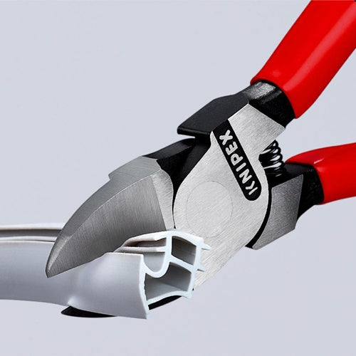 Seitenschneider für Kunststoffe Länge 160 mm Kopf poliert 85° gewinkelt Kunststoffüberzug KNIPEX – Ansicht 3